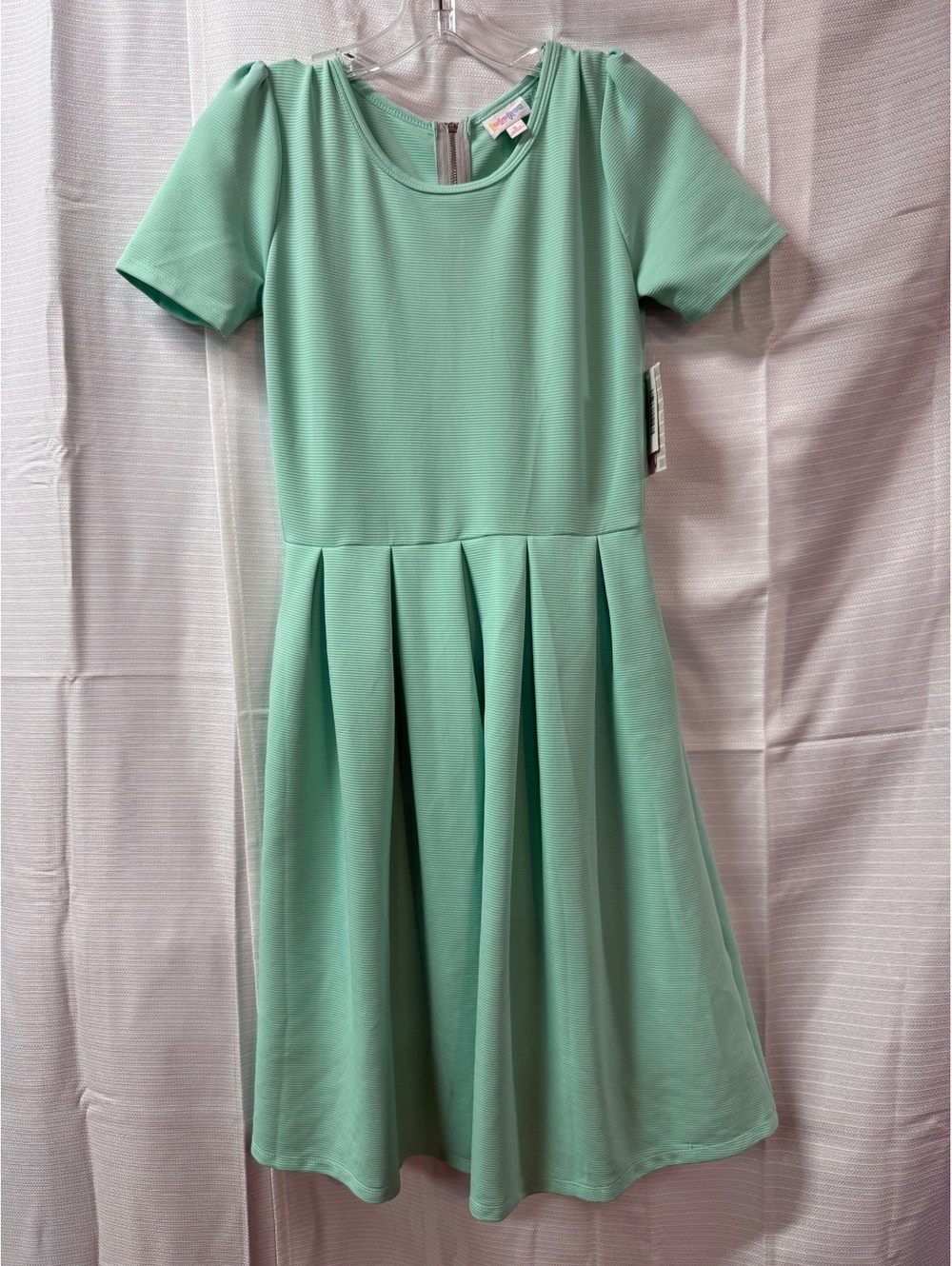 LuLaRoe Mint Green Pleated Fit & Flare Dress Size Small